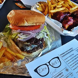 Friday lunch outstanding flavorful Burger n they Wings Slap  a must try