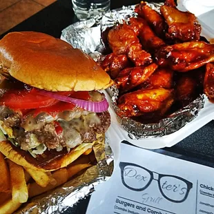 a burger and french fries