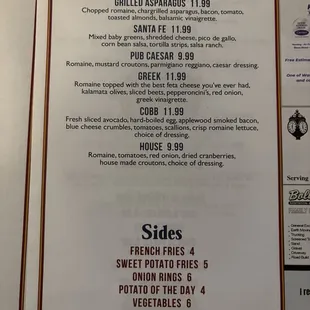 menu