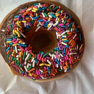 Chocolate covered with sprinkles