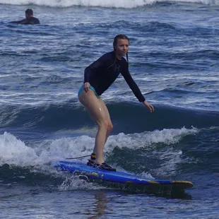 Surf's up! No matter what size the waves are we always use a safe spot for begginers.