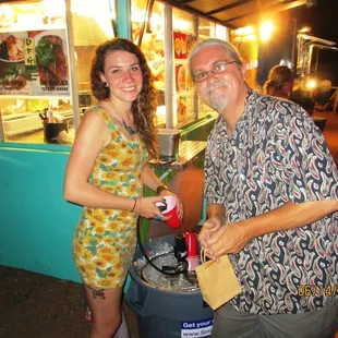 Now she's helping Mr. Imbiss out.  What a nice girl!