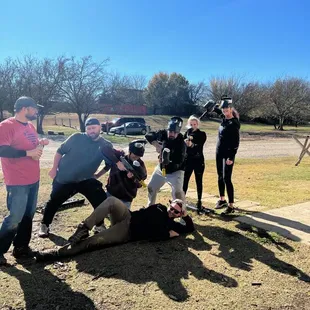 Group photo, with the equipment provided