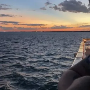 Sunset from upper deck of the cruise.