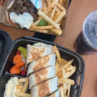 Gyro Sandwich (top) &amp; Beef shawarma Arabia (bottom)