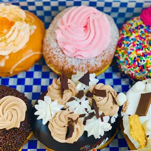 Huge DG donuts in different flavors
