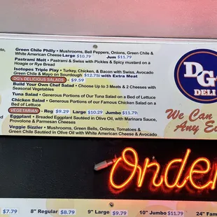 menu