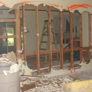 Renovation- demo walls for open floor concept- before