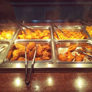 chicken wings and fried chicken, interior