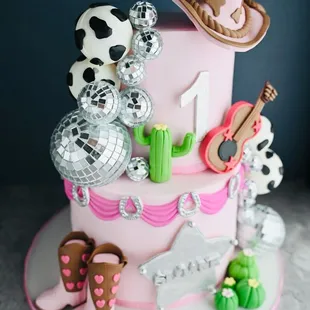 Disco cowgirl cake