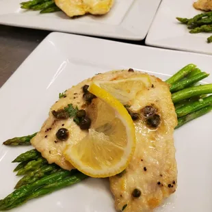 Menu Tasting // Chicken Scalloppini, Citrus Asparagus