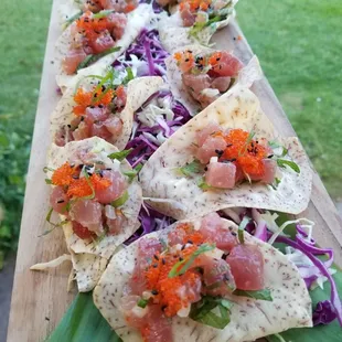 Fresh Caught Ahi Poke on Taro Chip