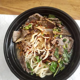Signature Lanzhou Beef Noodle Soup/Lamian $13 or $2 with promotion. Solid version of this lighter broth style