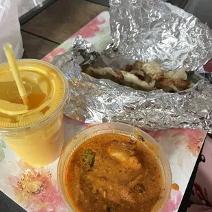 Chicken Tikka Masala and Mango Lassi