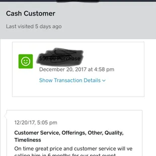 Customer review on squares when I send them an receipt