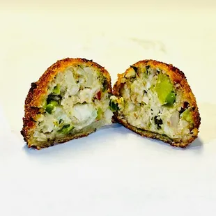 Inside of the clam balls