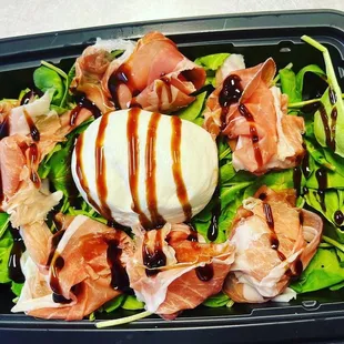 Italian, Barada, and arugula salad with prosciutto di Parma