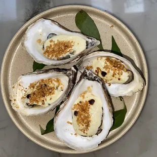 Grilled oysters