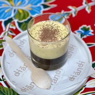 Egg custard special over coffee