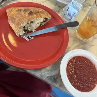 My Delicious calzone half!