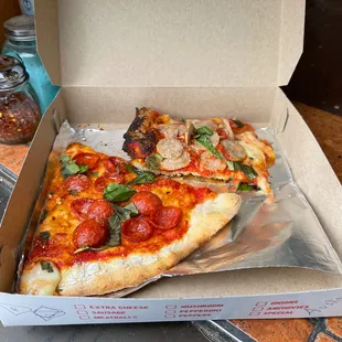 Pepperoni Slice and Sausage Square