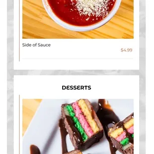 a selection of desserts