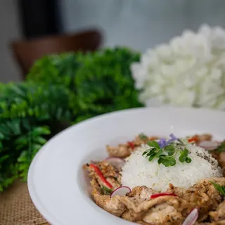 Garlic Pork Over Rice