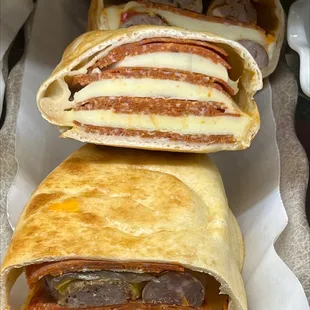 Sausage and Pepperoni Calzone