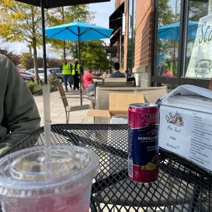 Outside eating area.