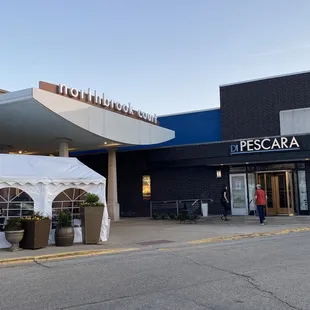 the entrance to the restaurant