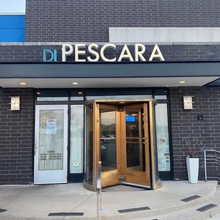the entrance to the building