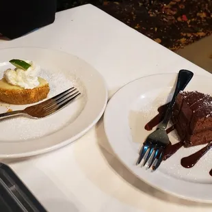 Restaurant Week dessert bites (key lime pie, and chocolate mousse cake)