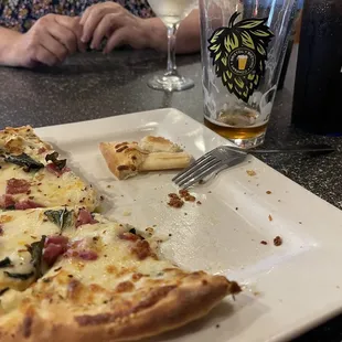 a half eaten pizza