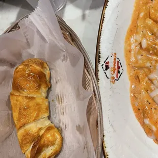 Complimentary warm and flaky bread