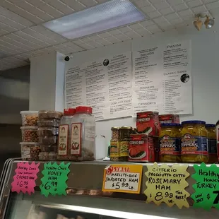 a variety of food items