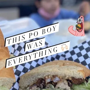 a sandwich on a checkered paper