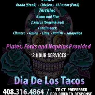 Here's our Standard Menu. This is what is included at every event