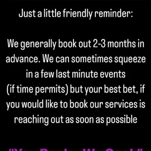 The sooner the better!