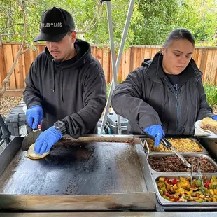 Preparing yummy quesadillas