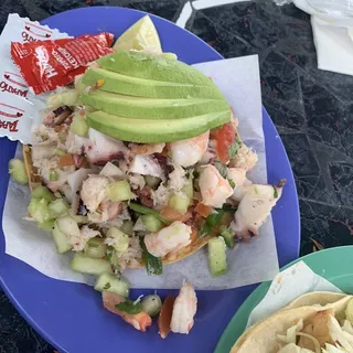 Mixta Tostada w/Crab