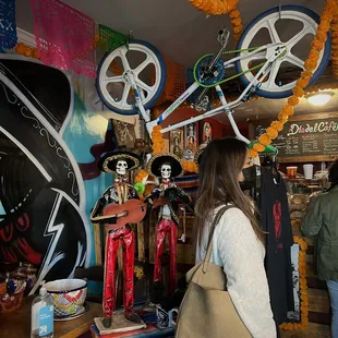 a woman shopping in a mexican shop