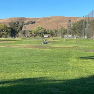 Nets on the range to practice short distance