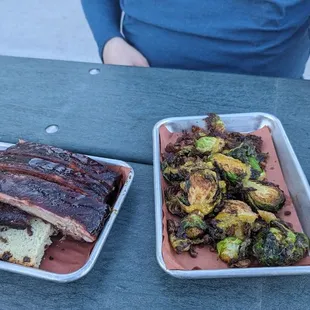 Friday night special ribs - best on KC; brussel sprouts both were spot on!