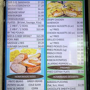 Our menu!