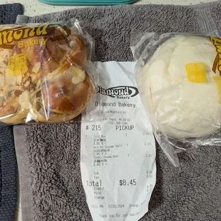 L-R: Taro Bun, $2.85. Steam Chicken Bun, $2.95