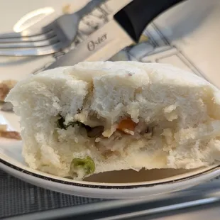 Inside Steamed Chicken Bun, $2.95