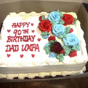 1/4 Sheet Fresh Strawberry Cake