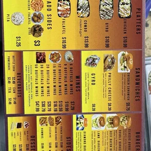 menu