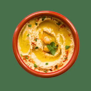 Homemade HUMMUS with olive oil on the top