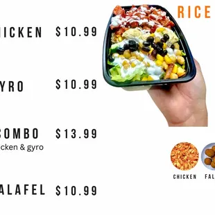 Diamond Chicken Menu.  RICE PLATTERS